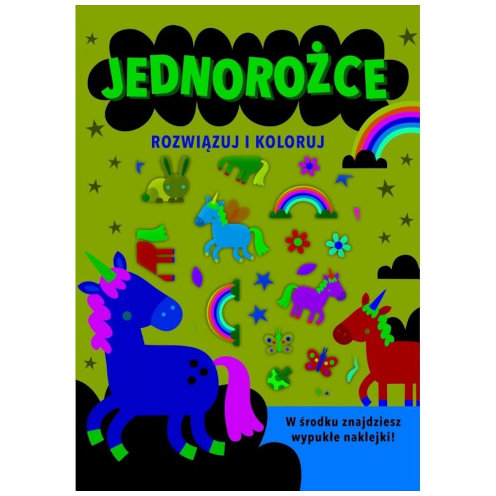 Rozwiązuj i koloruj. Jednorożce