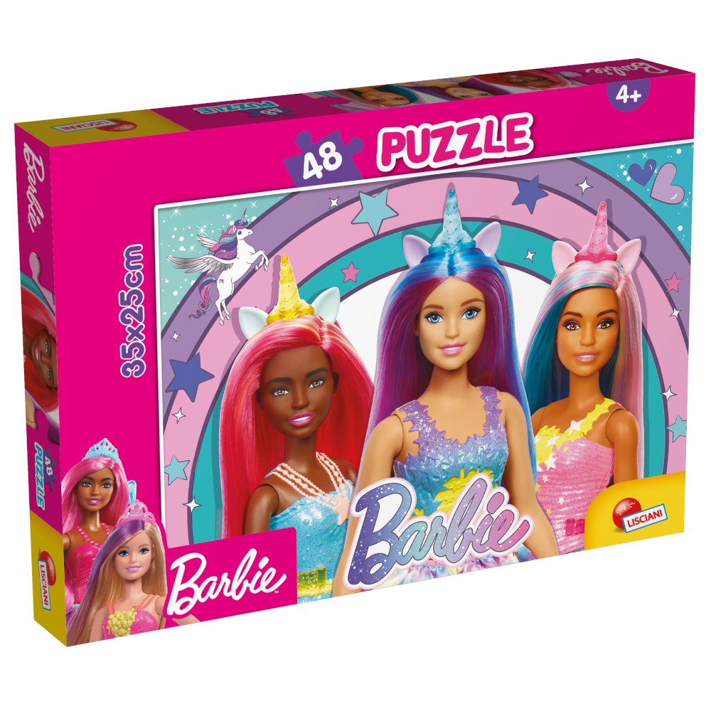 Puzzle dwustronne 48 Barbie magic unicorn