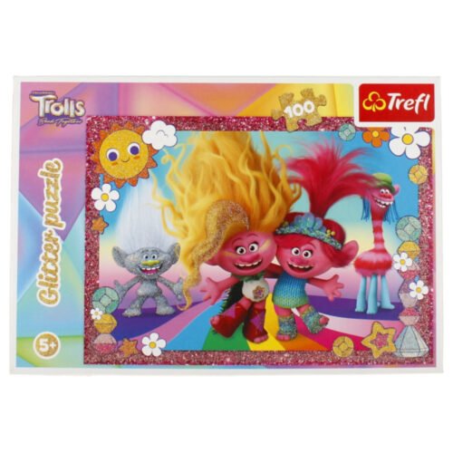 Puzzle 100 Glitter Błyszczące Trolle TREFL