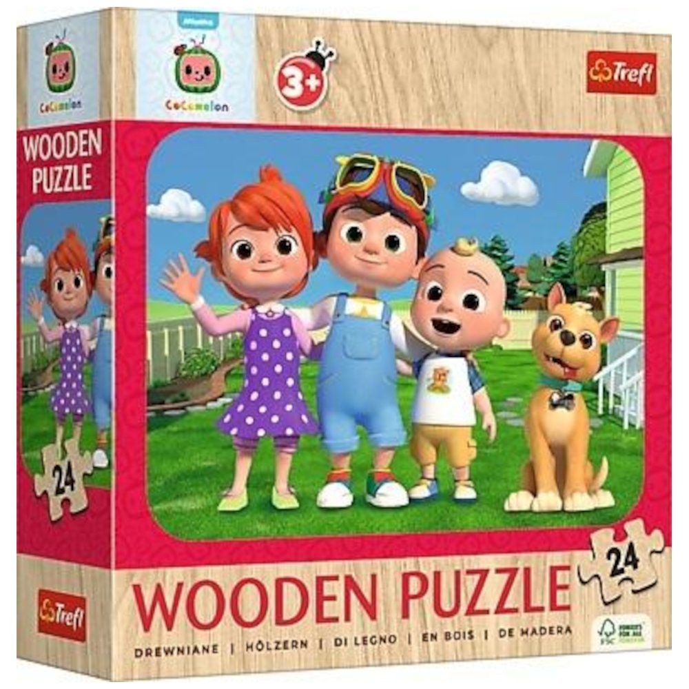 Puzzle drewniane 24 Wesoły Cocomelon TREFL