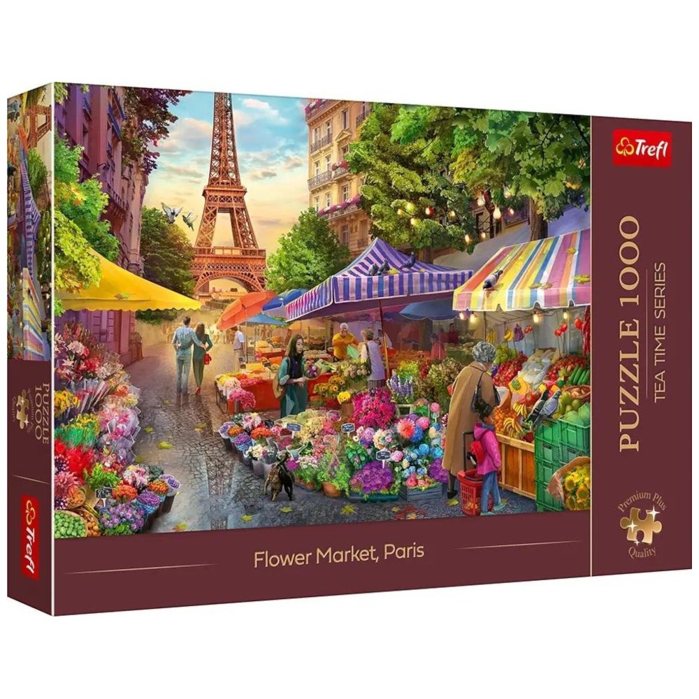 Puzzle 1000 Targ kwiatowy, Paryż TREFL