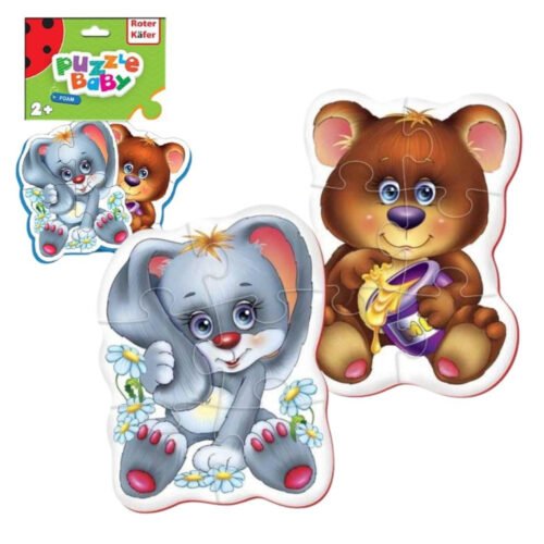 Piankowe puzzle królik i niedźwiedź