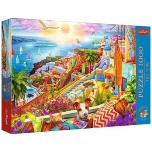 Puzzle 1000 Z wizytą na Santorini TREFL