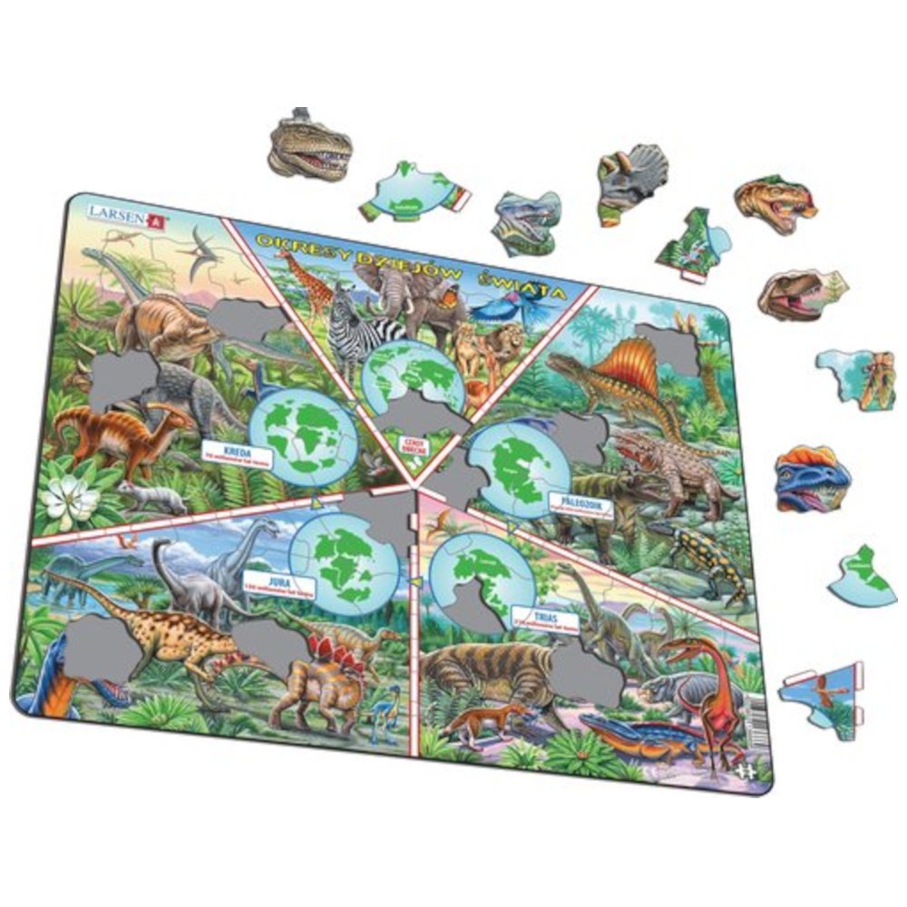 Układanka Okresy Dziejów Świata + Dinozaury Maxi