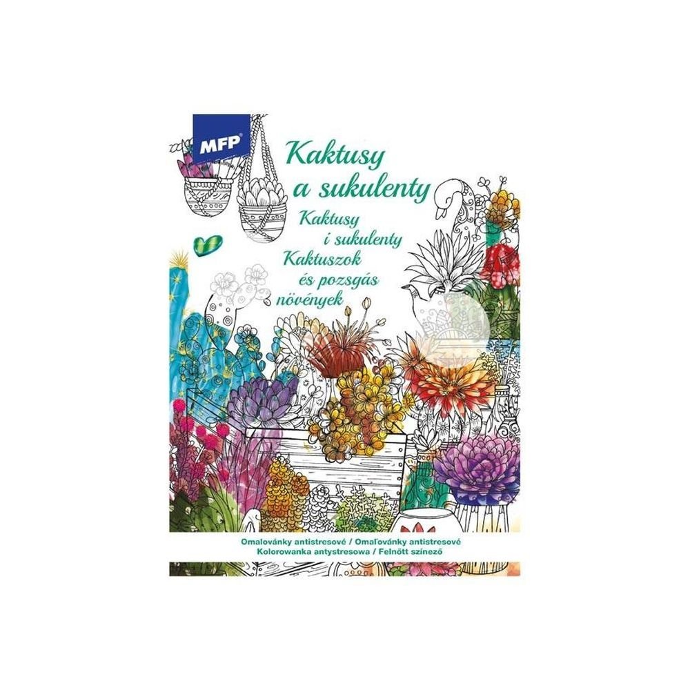Kolorowanka antystresowa Kaktusy i sukulenty
