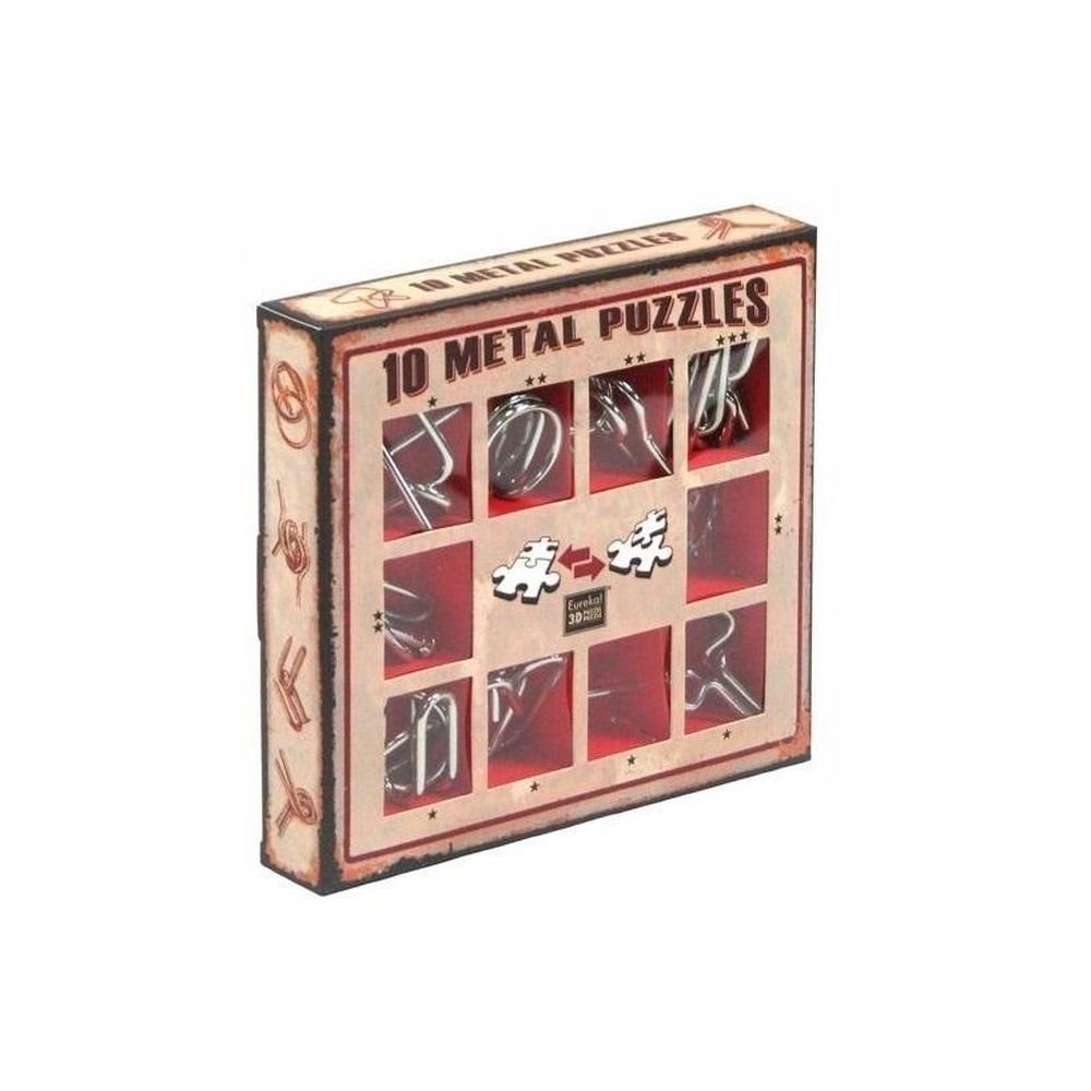 Łamigłowki metalowe 10 szt Zestaw czerwony G3