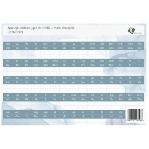 Naklejki indeksujące do Biblii - małe akwarela