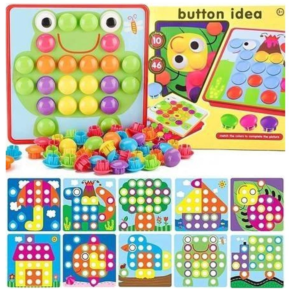 Układanka guzikowa kolory sształty grzybki