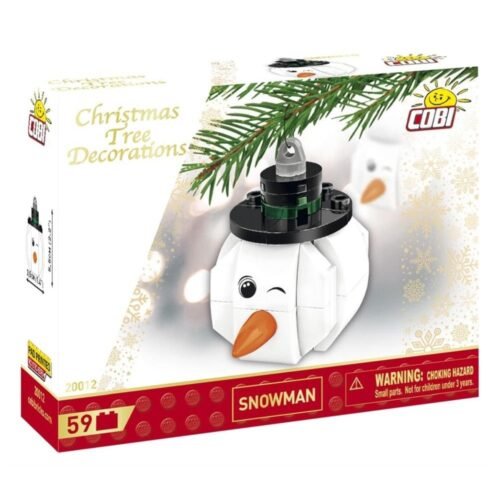 Dekoracja choinkowa z klocków - Bałwanek