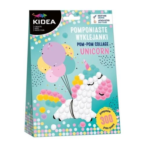 Wyklejanki pomponiaste Unicorn KIDEA