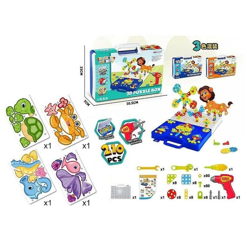 Układanka puzzle do przykręcania w walizce