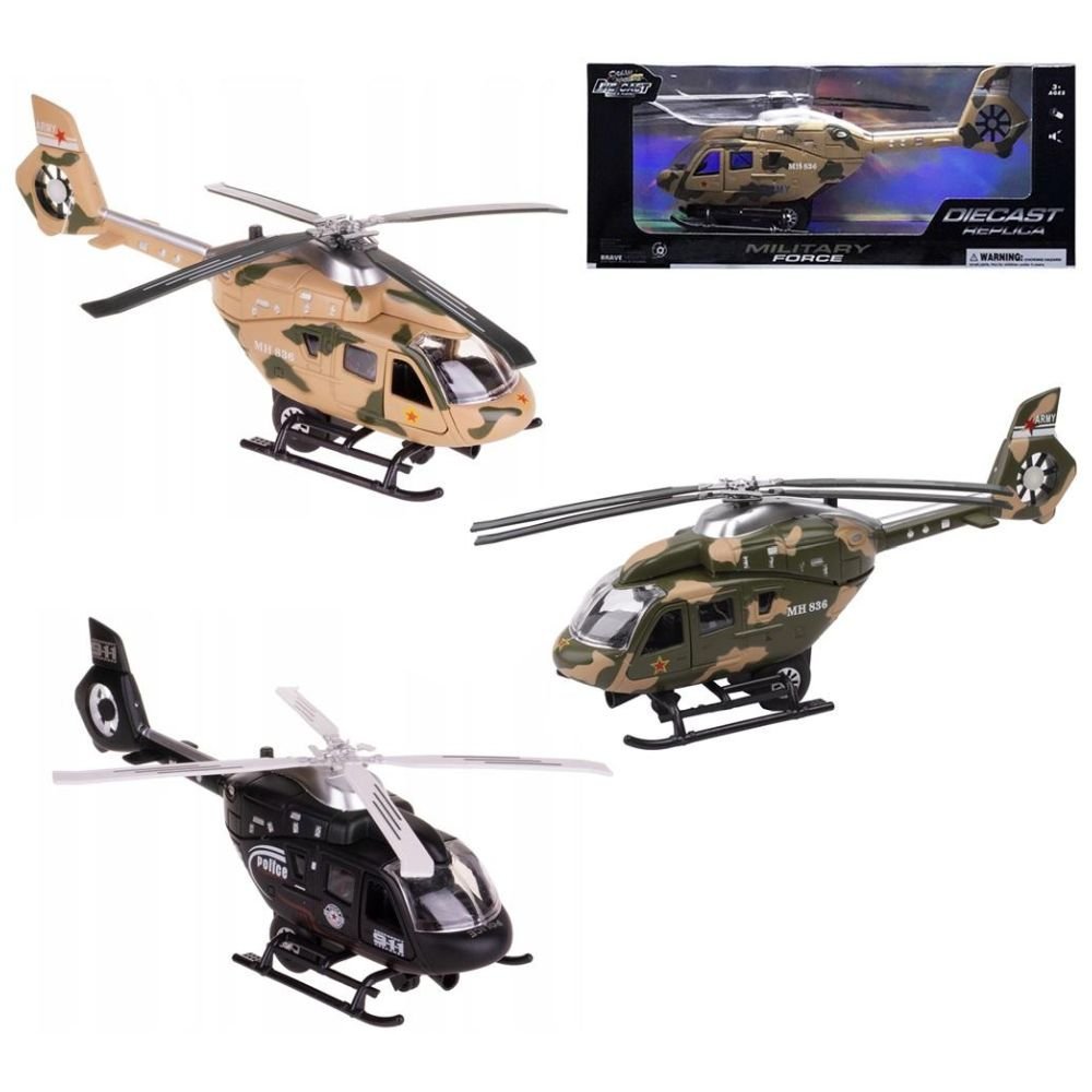 Helikopter metal pull back ze światłem i dźwiękiem