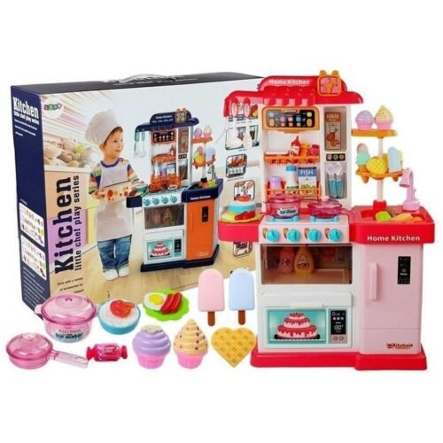 Kuchnia muzyczna ze światłami i wodą różowa