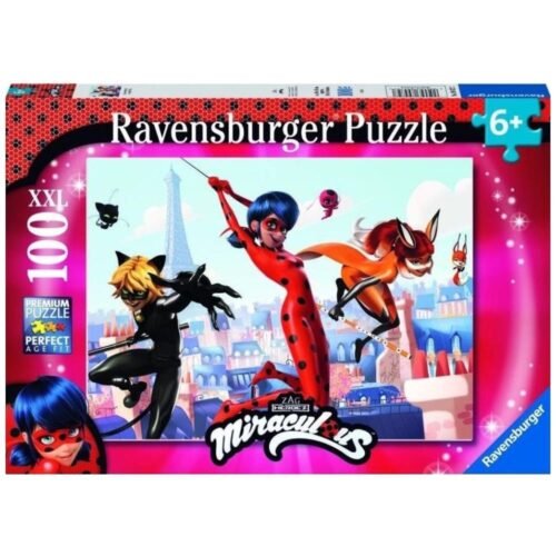 Puzzle XXL 100 Biedronka i czarny kot