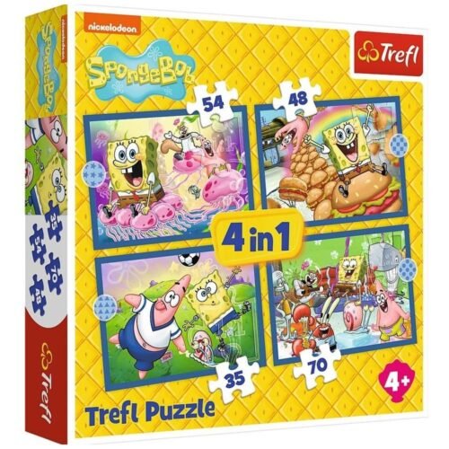 Puzzle 4w1 Podwodne życie SpongeBoba TREFL