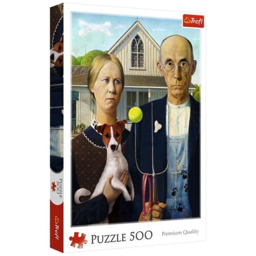 Puzzle 500 American Gothic: Psia Edycja TREFL