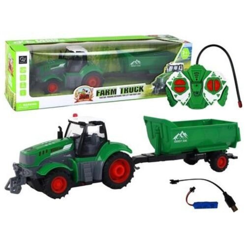 Traktor z przyczepą R/C zielony zdalnie sterowany