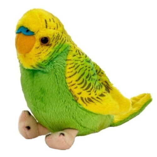 Papuga falista zielono-żółta 13cm