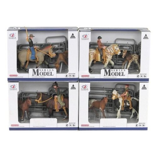 Stadnina, 2 konie, jeździec i akcesoria MIX