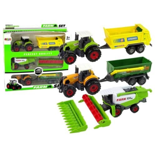 Traktory z przyczepami i kombajn