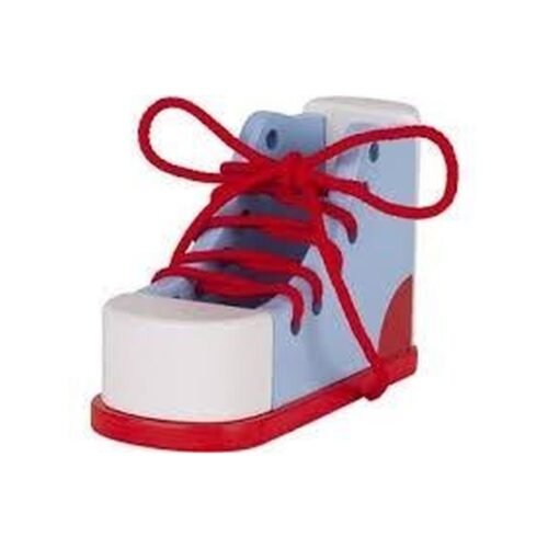 Drewniany but do nauki sznurowania