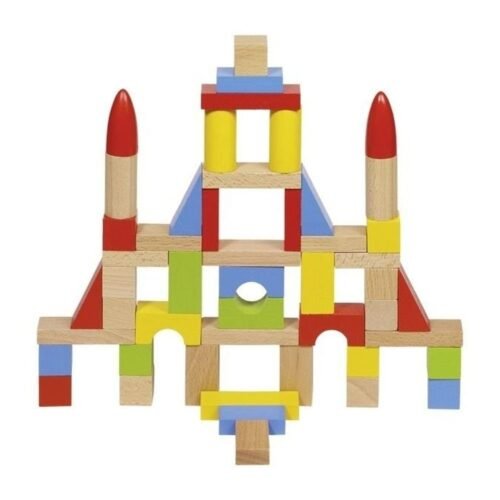 Drewniane klocki kolorowe 50el