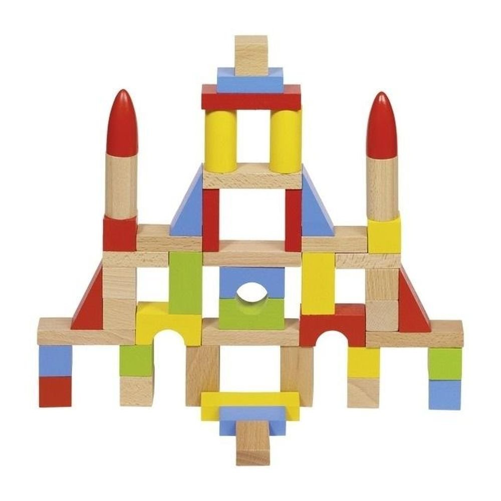 Drewniane klocki kolorowe 50el