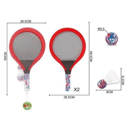 Zestaw dużych rakietek z piłką i lotką