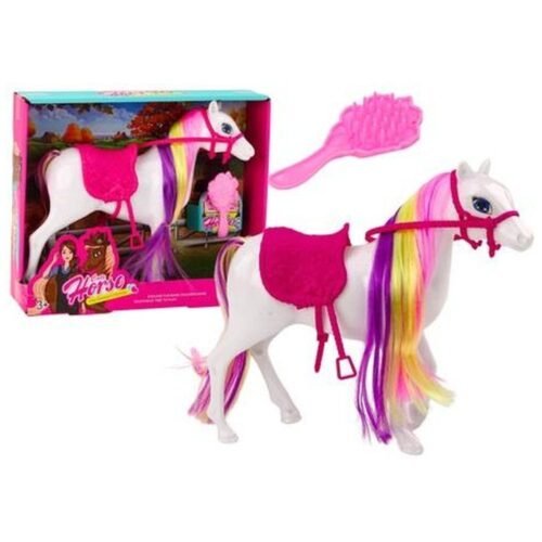 Figurka Koń biały do czesania siodło