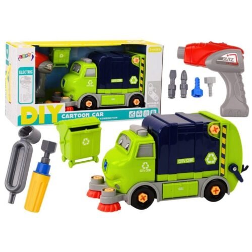 Śmieciarka do skręcania DIY granatowa