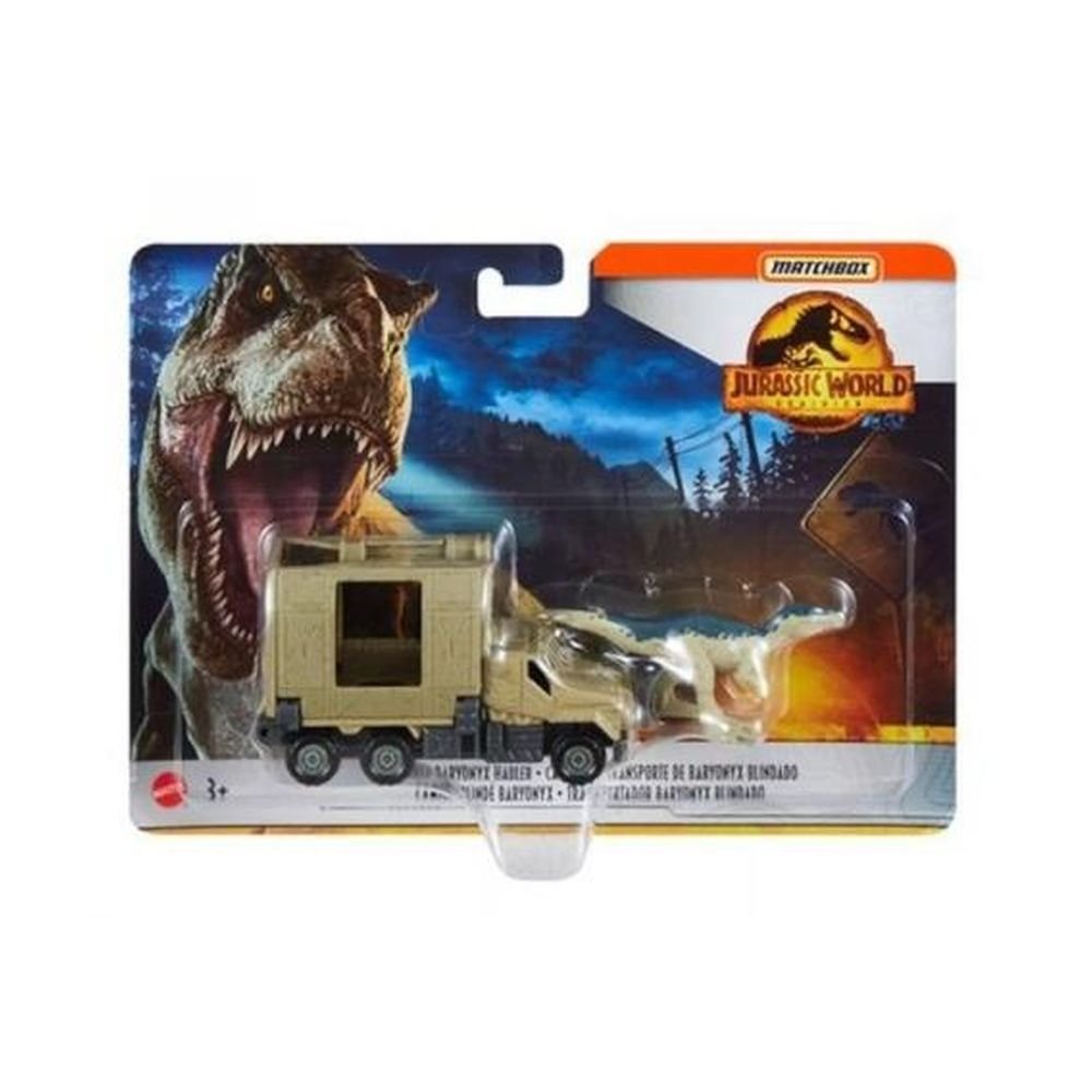 Matchbox Jurassic World Transporter z Baryonyxem