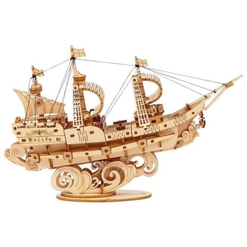 Puzzle Drewniane 3D Statek Żaglowiec