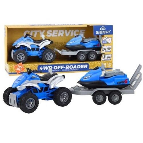 Quad z przyczepą do przewozu