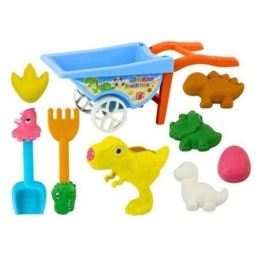 Zestaw zabawek do piasku z taczką dinozaury