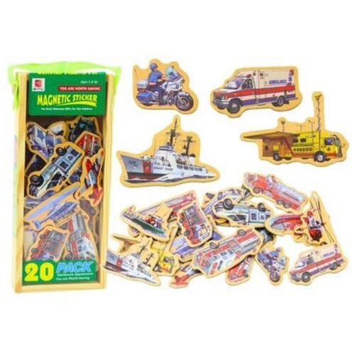 Magnesy drewniane Pojazdy 20szt