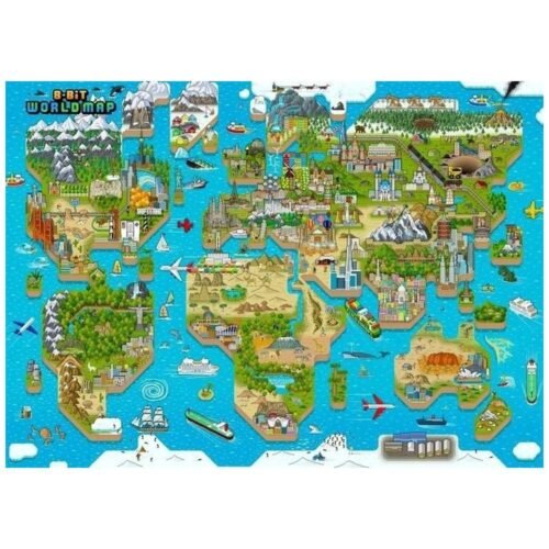 Puzzle 1000 8-BIT Mapa Świata