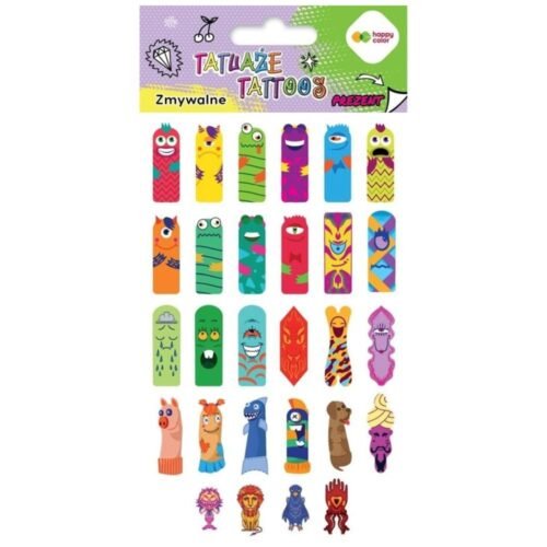 Tatuaże zmywalne Fingers Tattoo HAPPY COLOR