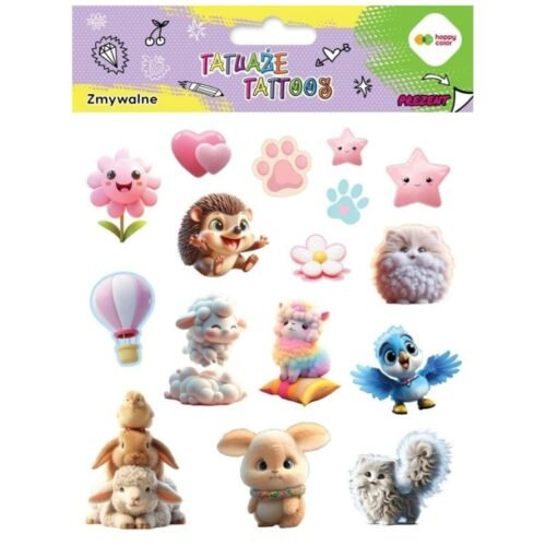 Tatuaże zmywalne Animals Fluffy HAPPY COLOR