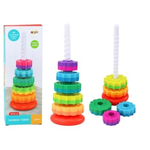 Piramida obrotowa wieża tęczowa 36cm 6el