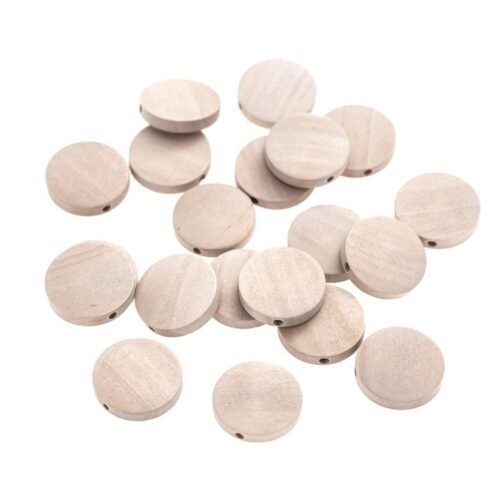 Koraliki monetki drewniane 20mm 20szt