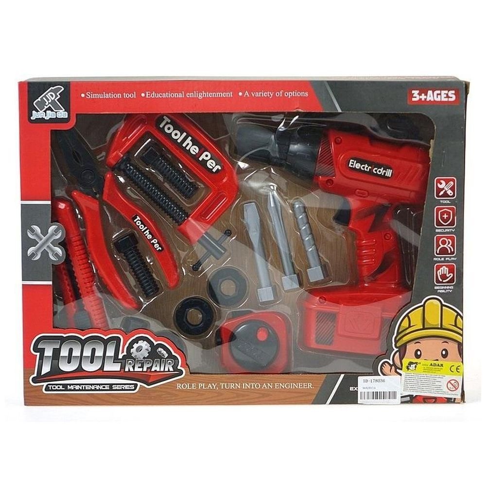 Zestaw narzędzi z wiertarką na baterie