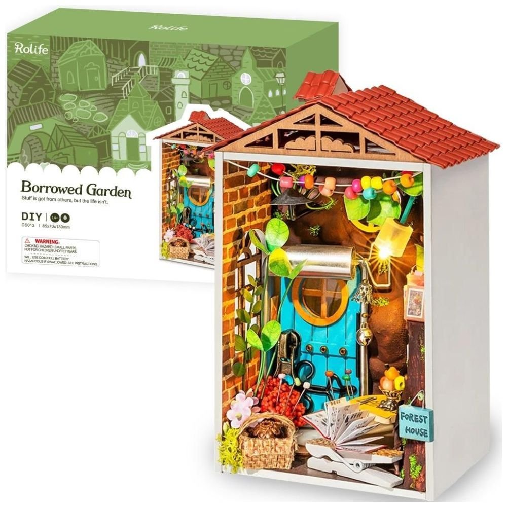 Składany Drewniany Model LED Leśny ogródek