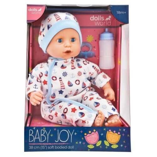 Dolls World Lalka Baby Joy 38cm ubranko białe