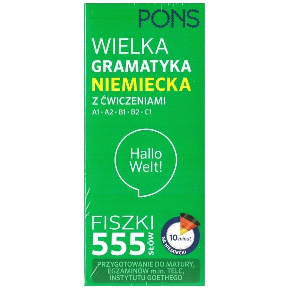 Fiszki 555. Wielka gramatyka niemiecka z ćw. A1/C1