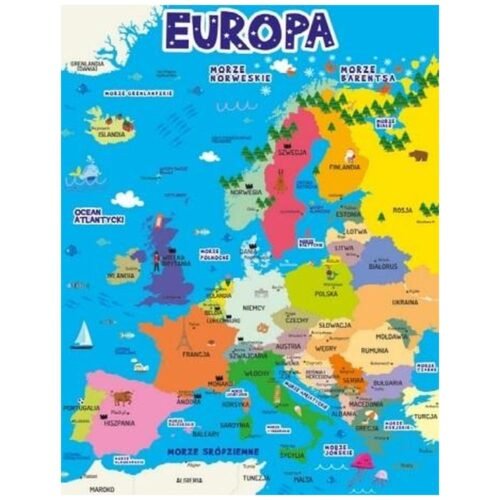 Dwustronna plansza/ściąga A4 Europa