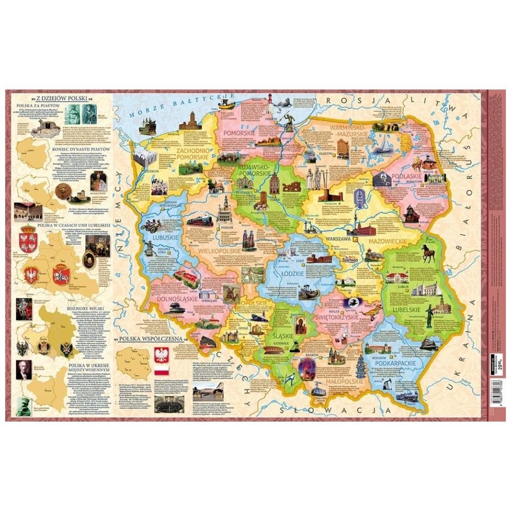 Podkładka 3W - Mapa Polski regiony