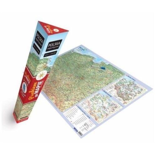 Mapa Polska fizyczna (plakat)