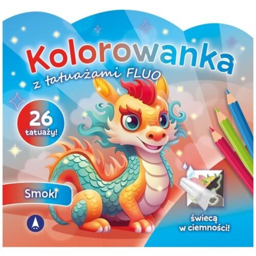Kolorowanka z tatuażami fluo Smoki