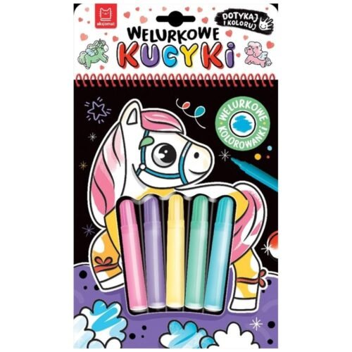 Welurkowe kucyki. Dotykaj i koloruj