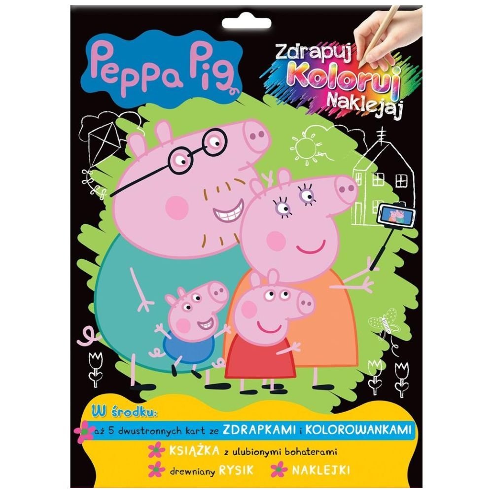 Peppa Pig. Zdrapuj, koloruj, naklejaj